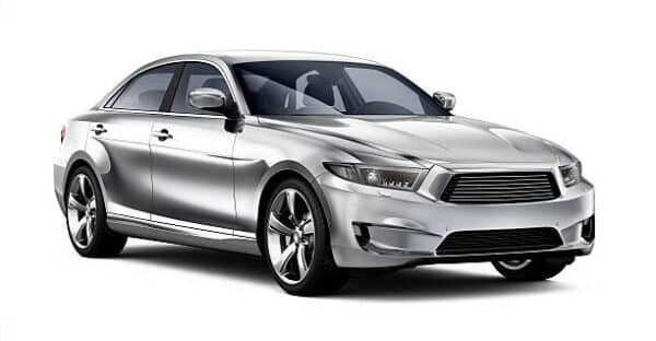 Generic car on white background